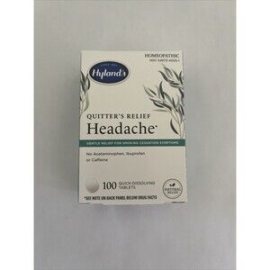 Hyland’s Quitter's Relief Headache Smoking Cessation Symptoms 100 Tablets New